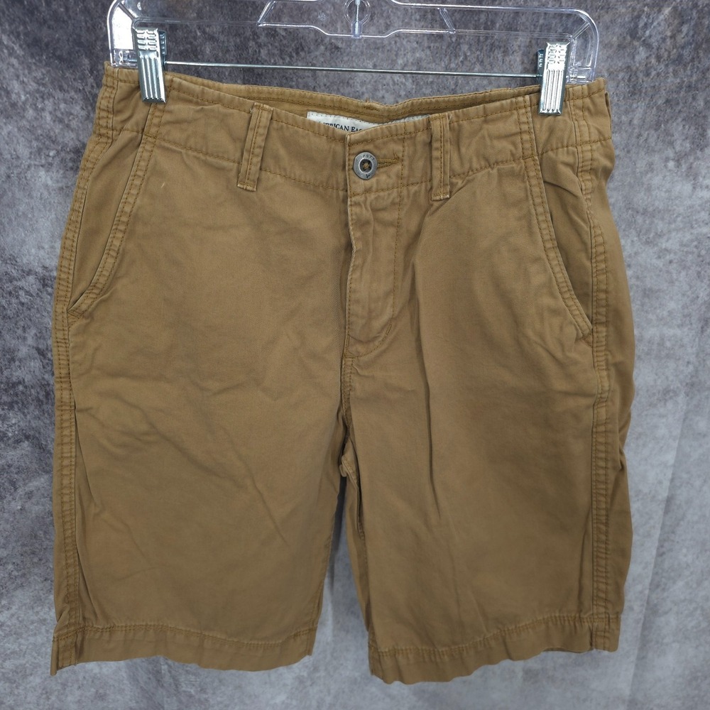 American Eagle Shorts Men 28 Beige Classic Fit Chino Bermuda Slash Pocket Cotton